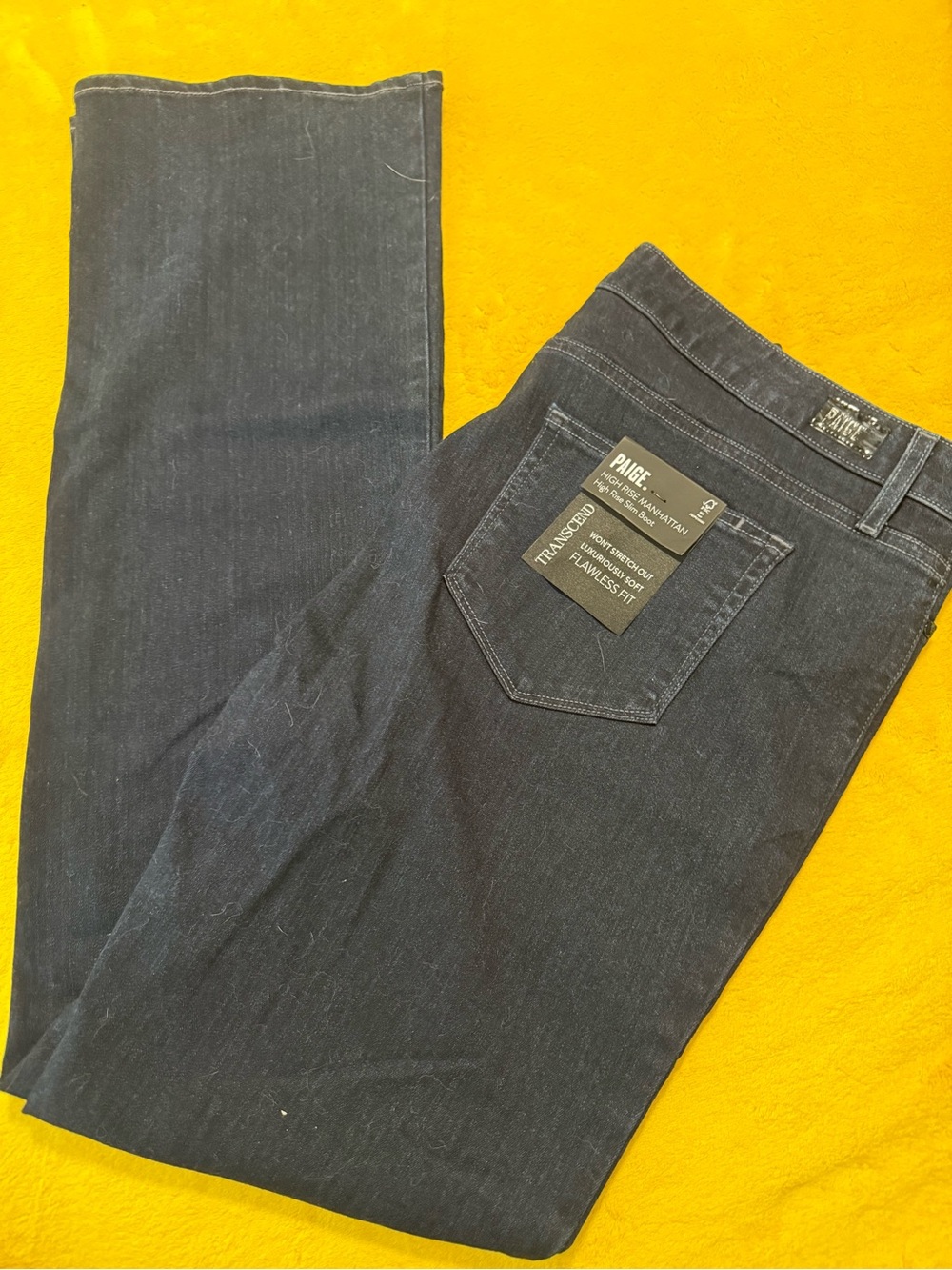 PAIGE Woman Dark Indigo Slim Straight Jeans
